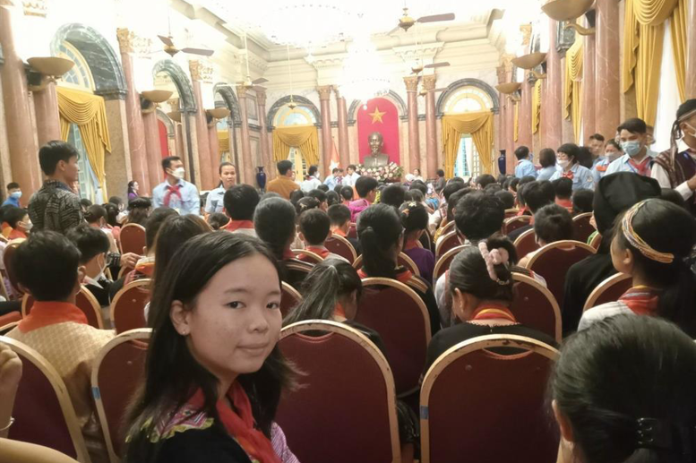 Các em học sinh tại Phủ Chủ tịch