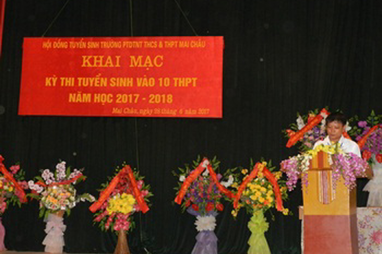 Đ/c Nguyễn Đức Lương - HT Trường PTDTNT THCS&THPT Lương Sơn, Chủ tịch HĐCT Khai mạc kỳ thi