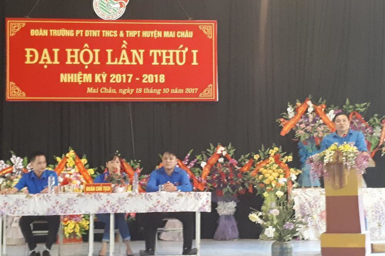 Đ/c Hà Văn Linh, BT Huyện đoàn phát biểu chỉ đạo Đại hội
